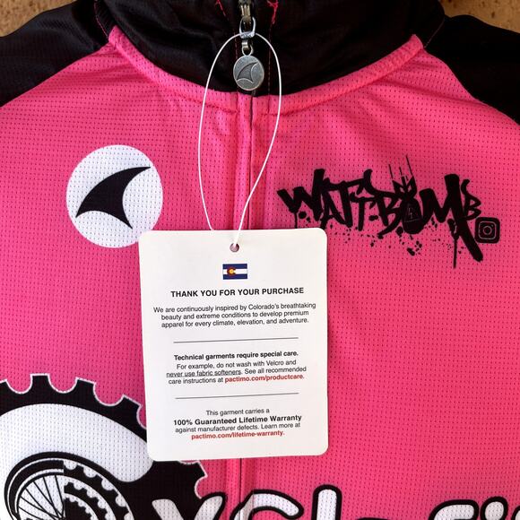 Pactimo Racing Cycling Jersey Zip Front Short Sleeve Tucson Arizona Pink Mens L - Picture 9 of 11